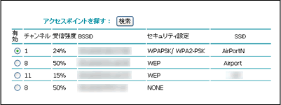 アクセスポイントを探す