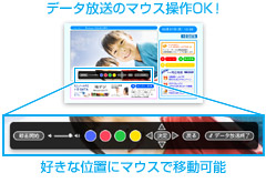 データ放送のマウス操作OK！好きな位置にマウスで移動可能