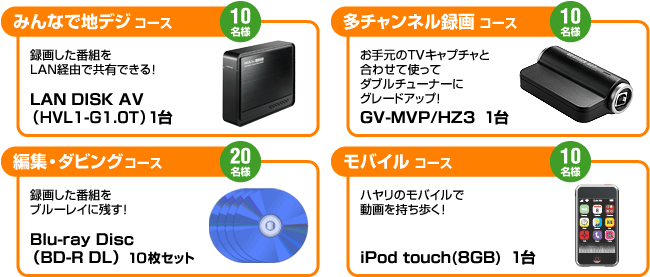 地デジライフがもっと楽しくなる「4つのコース」をご用意！