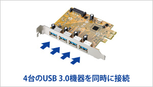 4台のUSB機器を同時に接続