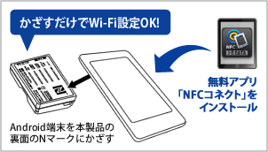 かざすだけでWi-Fi設定OK！