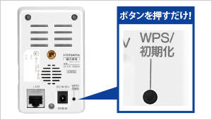 WPSボタンは本体背面にあります。