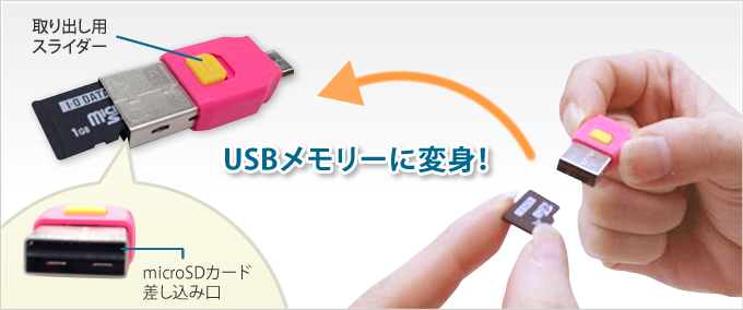 microSDカードがUSBメモリーに変身！