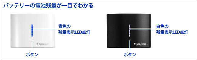 バッテリーの電池残量が一目でわかる