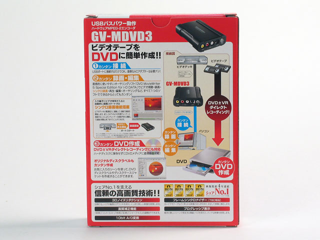IODATA - I-O DATA製　ビデオキャプチャBOX　GV-MDVD3 GV-MDVD3 | USB 2.0/1.1対応 ハードウェア MPEG-2エンコーダ搭載