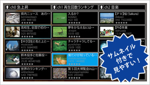 サムネイル付きで見やすい番組表