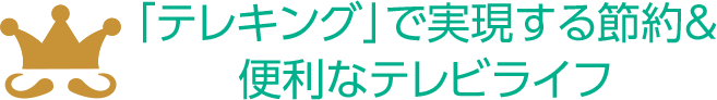 「テレキング」で実現する節約＆便利なテレビライフ