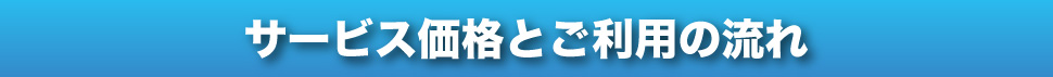 サービスの価格とご利用の流れ