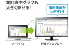 集計表やグラフも大きく映せる！