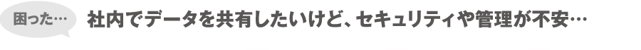 困った… 社内でデータを共有したいけど、セキュリティや管理が不安…