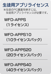 生徒用アプリライセンス　※生徒のパソコン画面を映すには、生徒用アプリ「WFD-APPSシリーズ」が必要です。