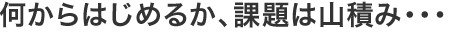 何からはじめるか、課題は山積み・・・