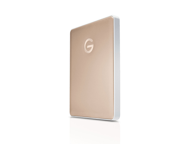 G-Drive Mobile USB-C v2（ゴールド）　斜め