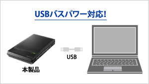 USBバスパワー対応！