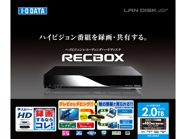 I-O DATA RECBOX 2.0TB HVL-AT2.0Aスマホ/家電/カメラ