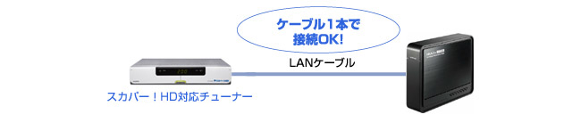 LANケーブル1本で接続OK！