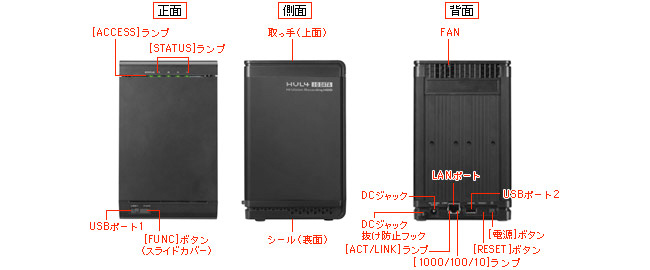 DTCP-IP&RAID対応LAN接続ハードディスクHVL4-G2.0