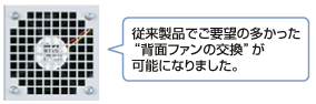 従来商品でご要望の多かった“背面ファンの交換”