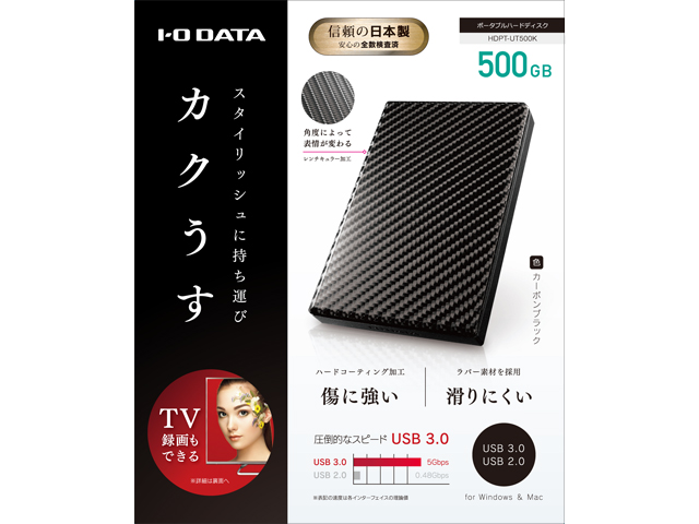 HDPT-UT500K（カーボンブラック）　パッケージ