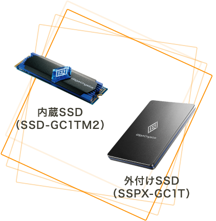 内蔵SSD（SSD-GC1TM2）外付けSSD（SSPX-GC1T）