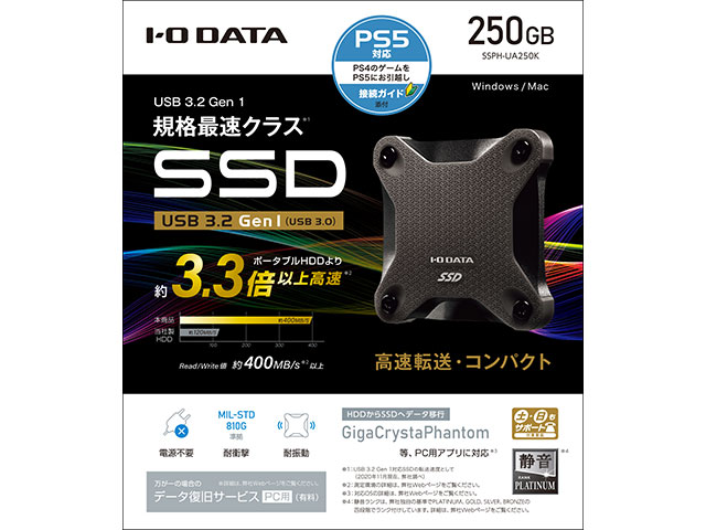 I・O DATA SSPH-UA250K BLACK