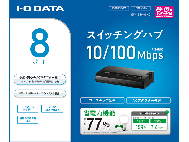 ETX-ESH08KC （ブラック） パッケージ 