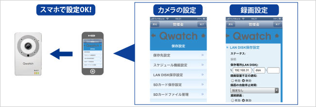 QwatchViewならスマホで設定OK！