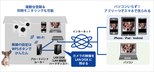 映像をLAN接続ハードディスクに保存可能！