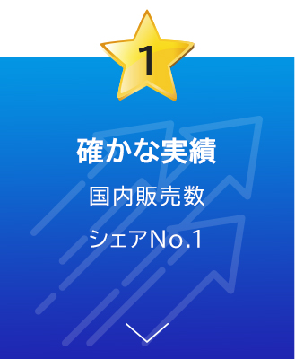 確かな実績 国内販売数シェアNo.1