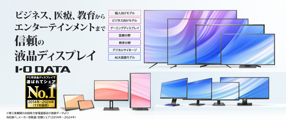 ビジネス、医療、教育からエンターテインメントまで信頼の液晶ディスプレイ