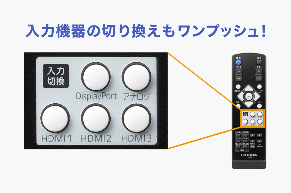 リモコンでダイレクトに操作できる