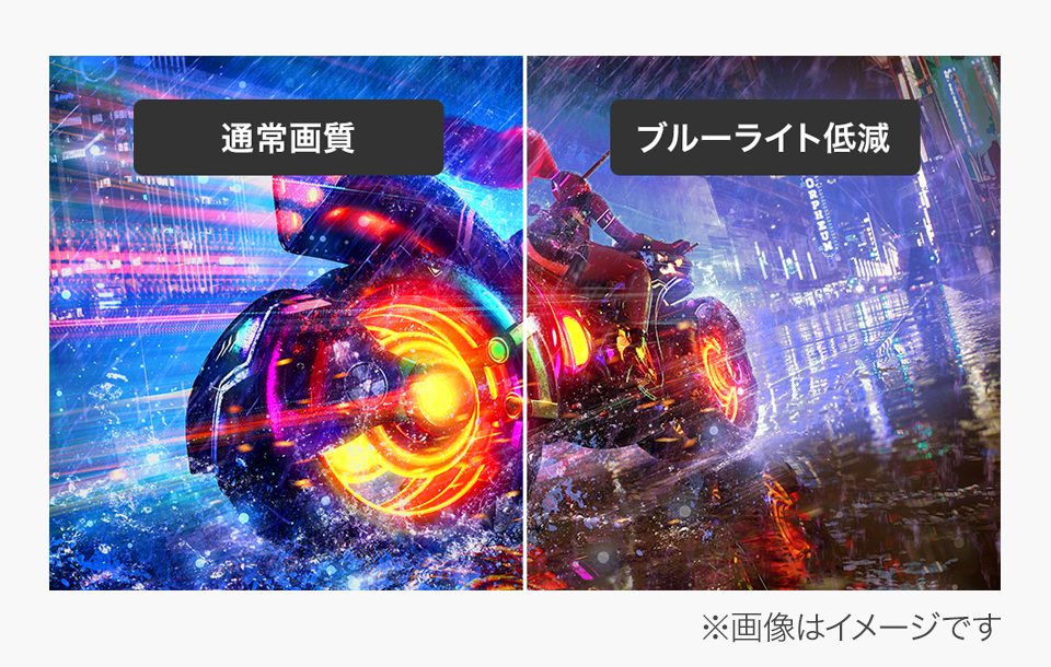 ブルーライトを低減！「ローブルーモード」搭載