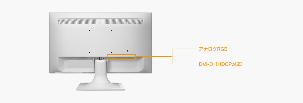 DVI-D（HDCP対応）とアナログRGBに対応