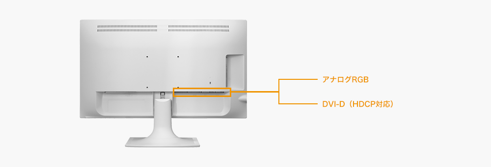 DVI-D（HDCP対応）とアナログRGBに対応