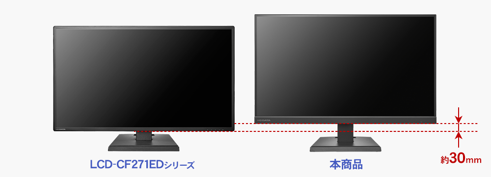 従来モデルより画面の高さが約30mmアップ！