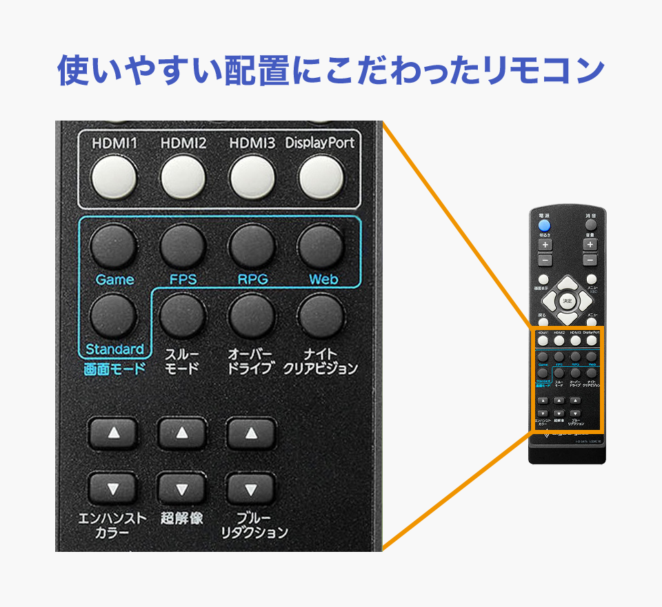 リモコンでダイレクトに操作できる！