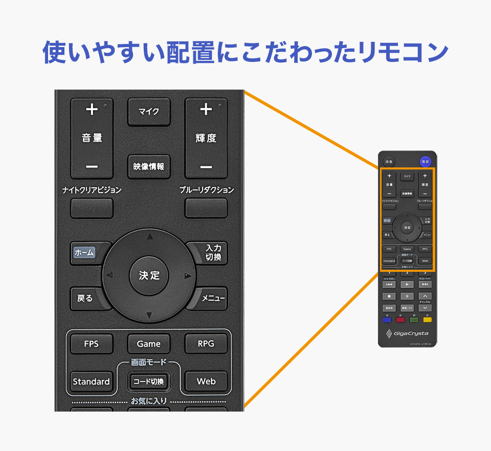 リモコンでダイレクトに操作できる！