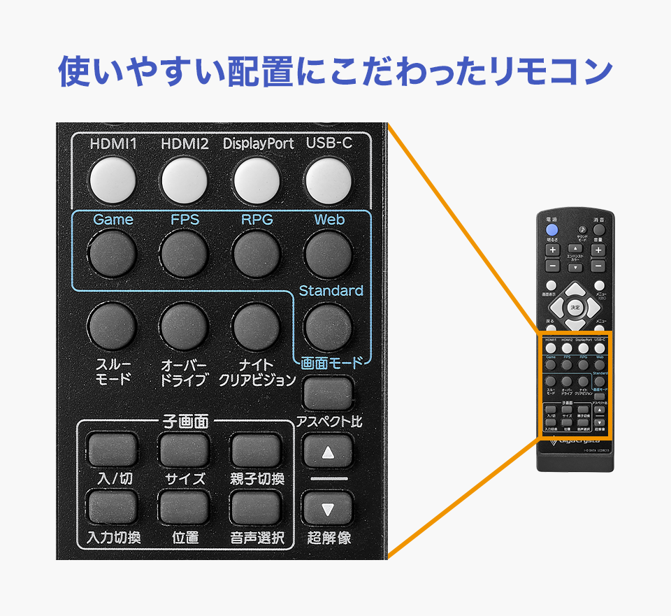 リモコンでダイレクトに操作できる！