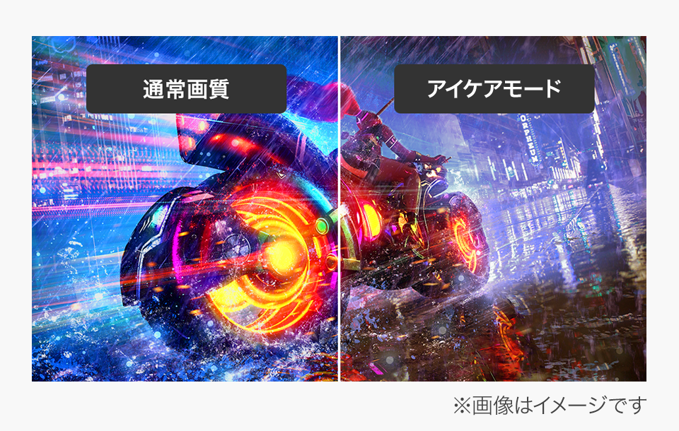 ブルーライトを低減！「ローブルーモード」搭載