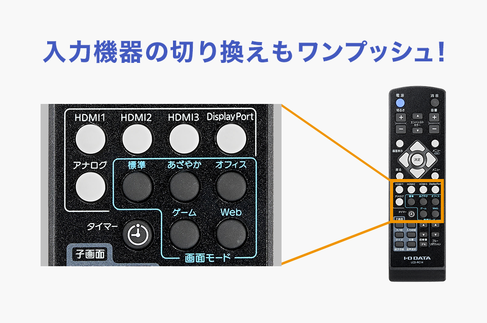 リモコンでダイレクトに操作