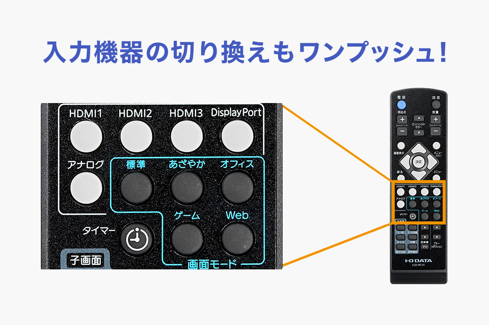 リモコンでダイレクトに操作できる！