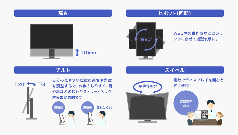 フリースタイルスタンドでお好みの高さ、角度に！