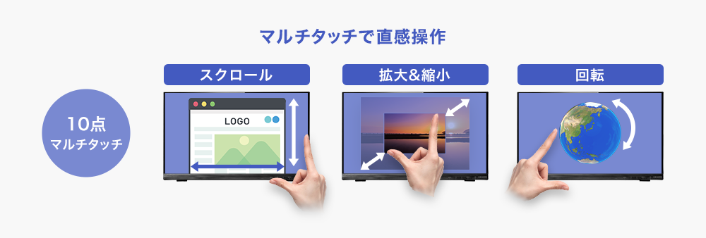 マルチタッチで直感操作を実現！