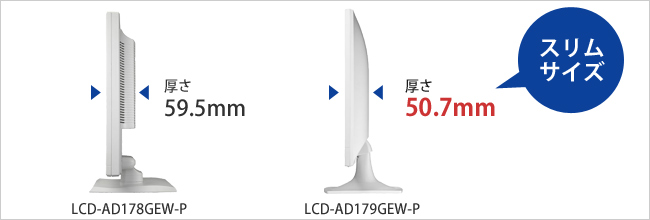 スペースをとらないスリムサイズ