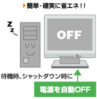 簡単・確実に省エネ！！シャットダウン時に電源を自動OFF