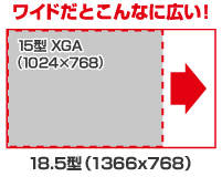 ワイドだとこんなに広い！