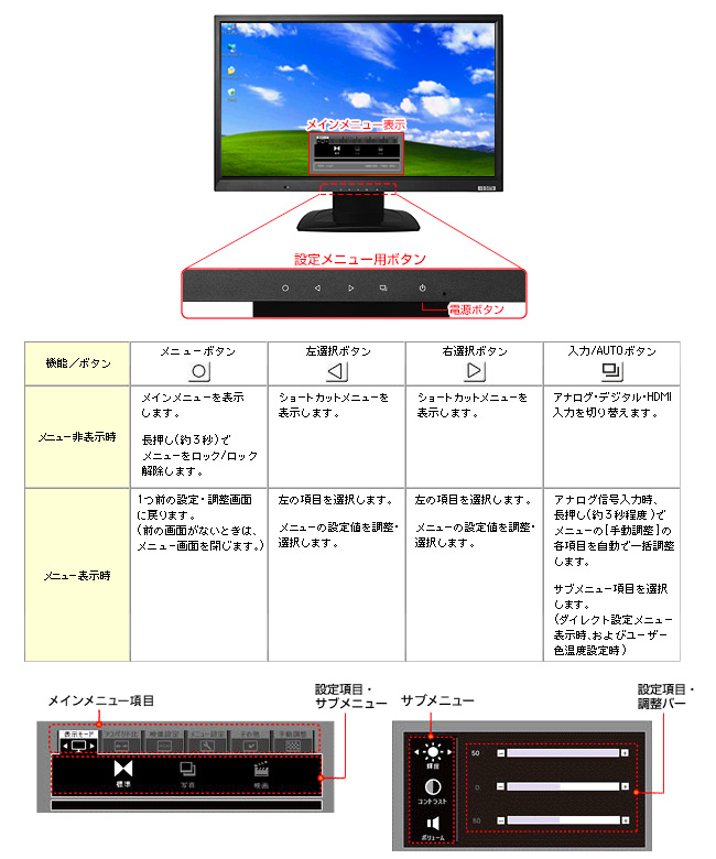 設定メニュー