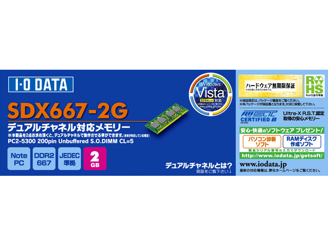 SDX667シリーズ 仕様 | S.O.DIMM（ノートパソコン／スリムデスクトップ