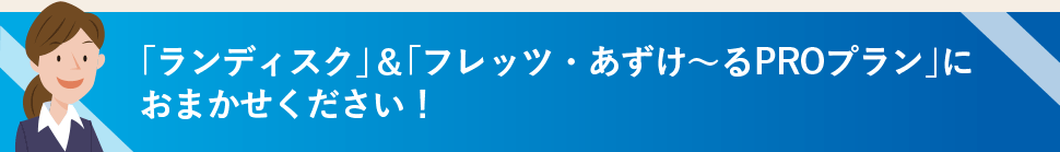 「ランディスク」＆「フレッツ・あずけ～るPROプラン」におまかせください！