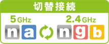 5GHz帯⇔2.4GHz帯 切替接続